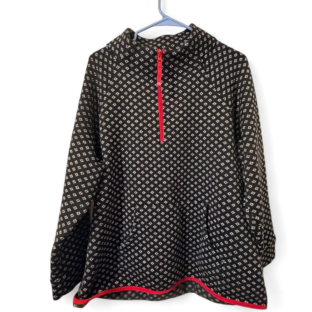 Talbots Black and White Patterned Pullover with R… - image 1